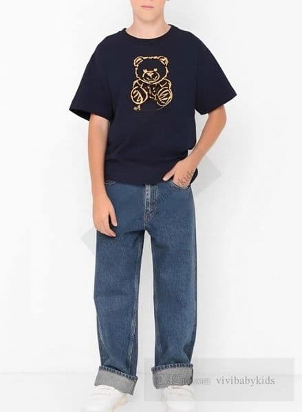 Fashion Boys Girls bear printed T-shirt INS kids cartoon short sleeve casual tees summer children cotton tops clothes Z0669 L260514X5S0