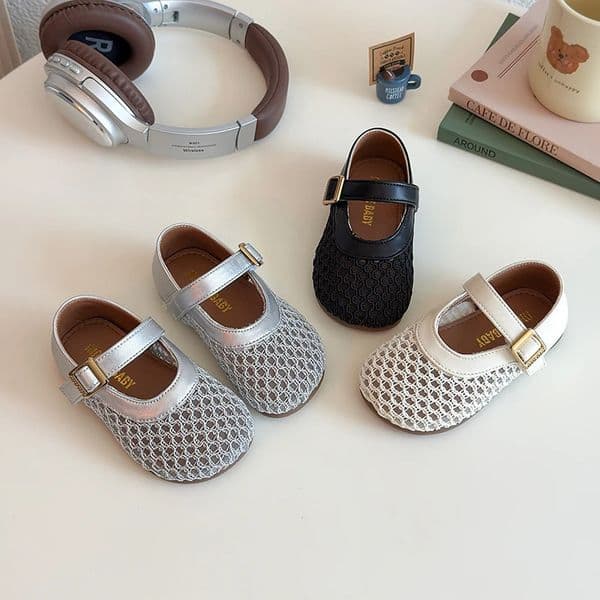 Autumn Girls Casual Shoes Mesh Round Toe Hookloop Daily Kids Flat Shoe Solid Colors Antislip Fashion Comfy Children 260317