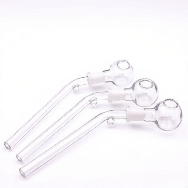 Factory Wholesale Clear Thick heady Glass Oil Burner Pipe Mini Glass Smoke Straw tube nail Pipes Colorful Smorking Accessories with 10mm dome nail bowl