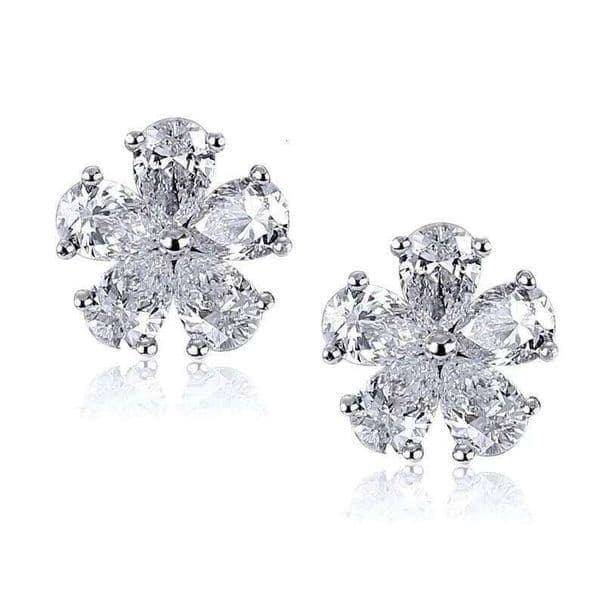 White Pear Shape Moissanite Dia Beautiful Sterling Sier Earring VVSClarity Screw Back Customized Pendant & Jewelry