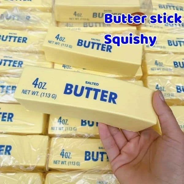 1PC Squishy Butter Stick Soft Yellow 4oz Toy with Creamy Scent - Perfect for Play and Sensory Fun H260407