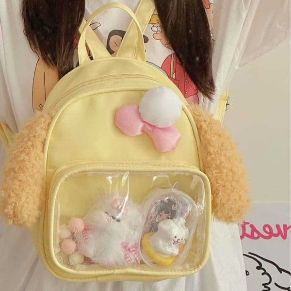 Fresh and Sweet New Style Cake Cartoon Backpack Large Capacity Double Shoulder Backpack Handheld Transparent Handbag Q260407