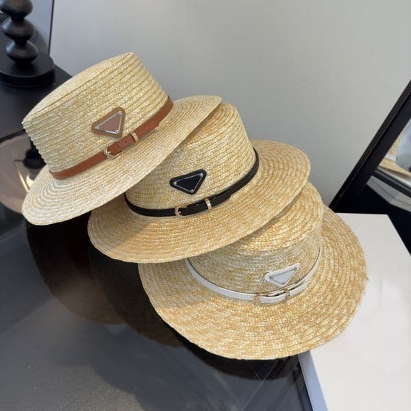 Beach Hat Designer Bucket Caps Raffia Hats for Women Men Cowboy Caps Boater Straw Visor Cap Trendy Sunshade Dome Brief Visors Flat Casquette Spring Summer Accessorie
