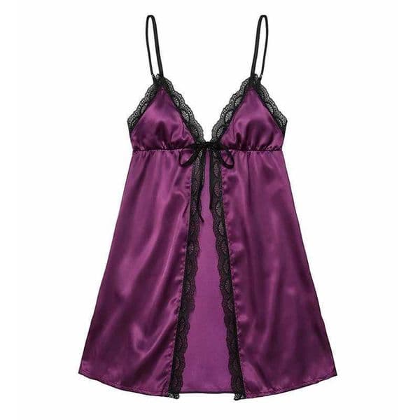 1Pc Sheer See Through Deep-V Lace Nightgown For Women Sleeveless Mini Sleepwear Dress Alluring Lingerie Nightwear Z260408