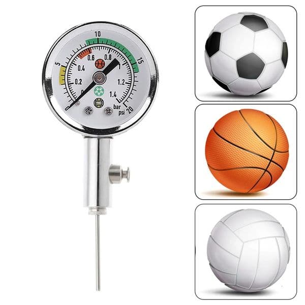 Soccer Ball Pressure Gauge Air Watch Or 3PCS Needle Football Volleyball Barometers Portable Release Inflatable Tools 260407