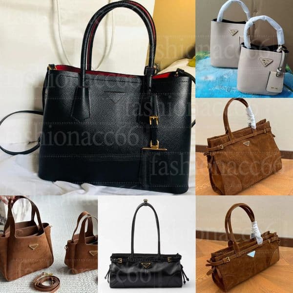 Designer Double Saffiano Large Capacity Tote Bag For Women Classic Suede Lux Soft Style Shoulder Bag Laptop Bag Shopping Purse Handbag Bucket Bag luxury bags