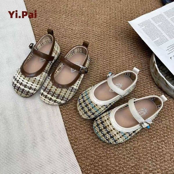Send French-style flat woven shoes for girls 2026 spring new ballet Mary Jane shoes to match skirts Q260408