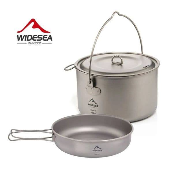 Widesea Camping Tableware Cookware Set Tourism Cauldron Outdoor Cooking Pot Frying Pan Picnic Kitchen Hiking Trekking 260408 Y260522
