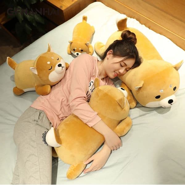 Arrival 35-75CM Cute Corgi Shiba Inu Dog Plush Toys kawaii Lying Husky Pillow Stuffed Soft Animal Dolls Children Baby Gift 260407