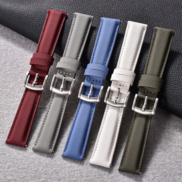 NATOBELT Sailcloth Watch Strap 18mm 19mm 20mm 22mm PVC Watch Strap Nylon Watchband Quick Release Sport Wristband Accessories 260402