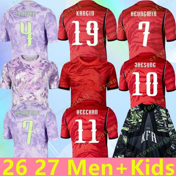 South Korea 26 27 soccer jerseys MEN KIDS KIT WOMEN H M SON JINSU MINJAE national team HWANG LEE 2026 2027 fans player version football shirts korea world cup 2026 jersey