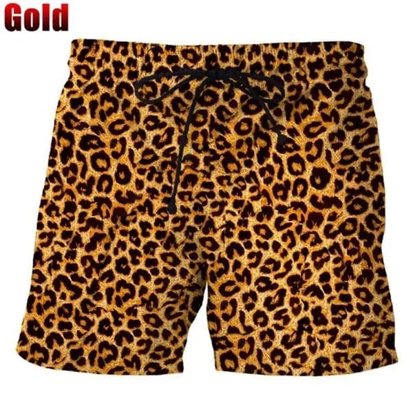 Classic Colorful Leopard Shorts Men Summer Beach Short Pants Hawaii Swimming Swim Trunk Kid Cool Ice 260331BANJIA
