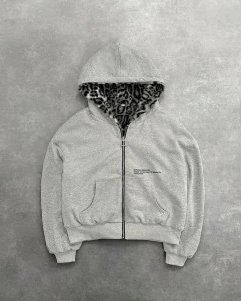 Hip-hop Two-sided Clothing Harajuku Retro Leopard Print Fashionable Loose Zipper Hoodie Men Street Casual Sweatshirt Women 260407