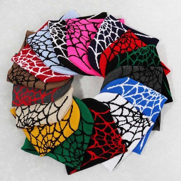 Knitting Spider Web Design Hat Skullies Beanies for Men Women Pullover Pile Cap Y2k Goth Warm Beanie Hats New Hip-hop Street Cap H251217 1VK7