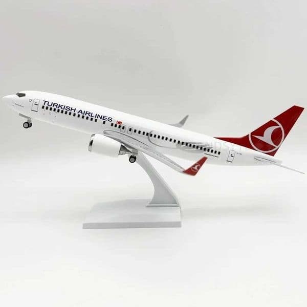 1/130 Scale 30cm Aircraft B737 Turkey Airways Resin Airplane Model Toy Children Gift for Collection Educational toys CollectedL260408