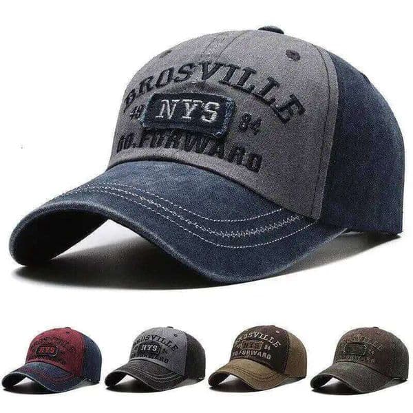 Vintage Washed Denim Baseball Cap, Letter Embroidered Patch Trucker Hat, Adjustable Snapback Sun Hat for Men & Women 4 Colors 26H0407