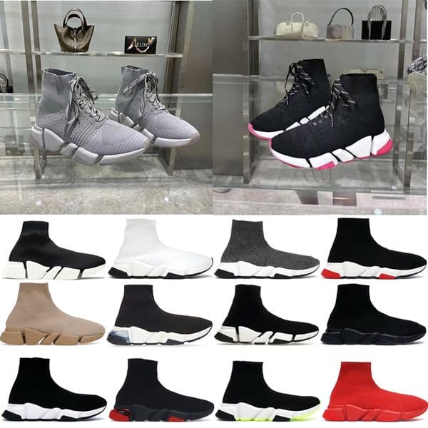 Speed 1.0 2.0 Sock Casual shoes Graffiti Trainers Platform mens runner socks shoe black white master womens Sneaker speeds trainer 36-45