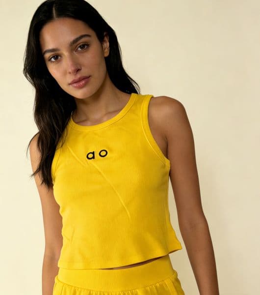 2026 Women's Tanks Summer Ladies Tie Halter Letter Slim-fit Threaded Vest Bottom Sleeveless Top