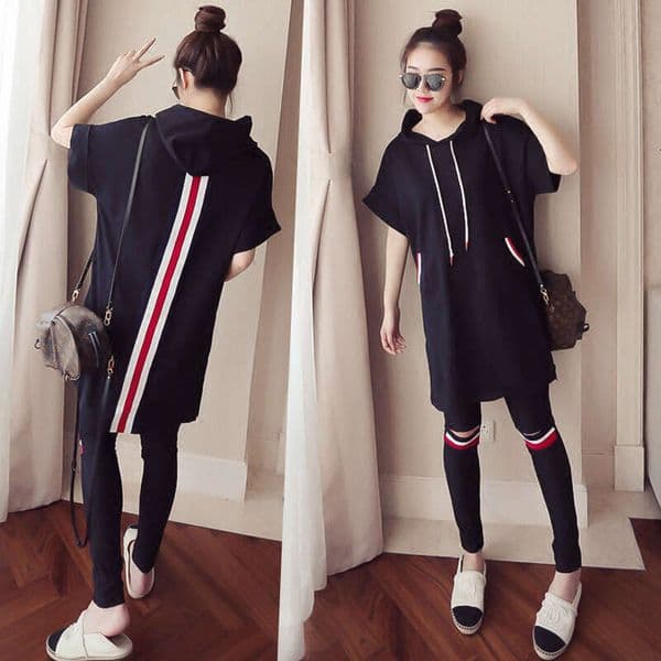 Plus size women's clothing 100kg summer casual sports set, suitable for plus size girls, medium size shirt and pants two-piece yoga suit tight pants