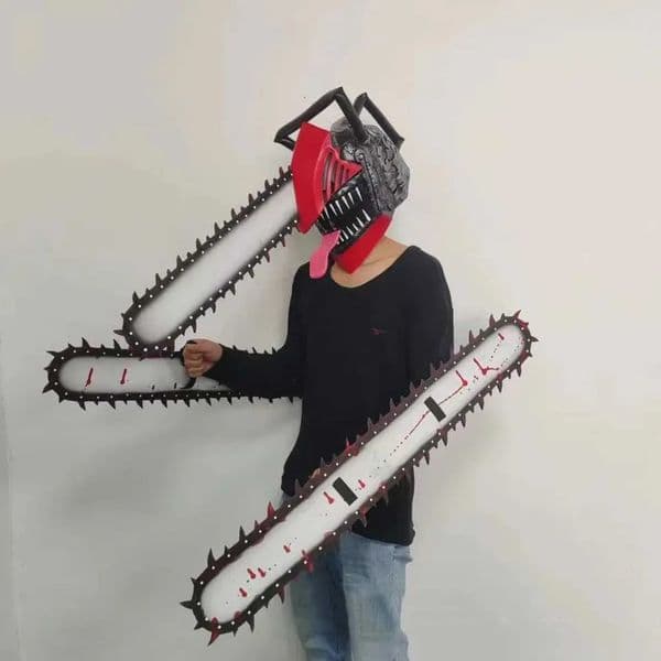 Designer Anime Chainsaw Man Cosplay gift set Denji Pochita Chainsawman Mask Role Saw Latex Helmet Halloween Party Game Props Accessories Decoration 13