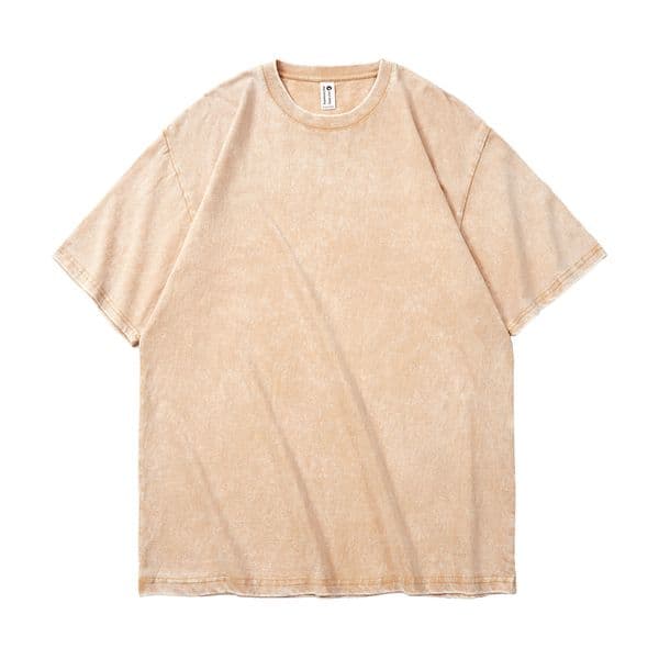 American Style Retro Heavyweight Solid Color Short Sleeved T-shirt Men Women Summer Street Trendy Washed Old Oversized Clothes