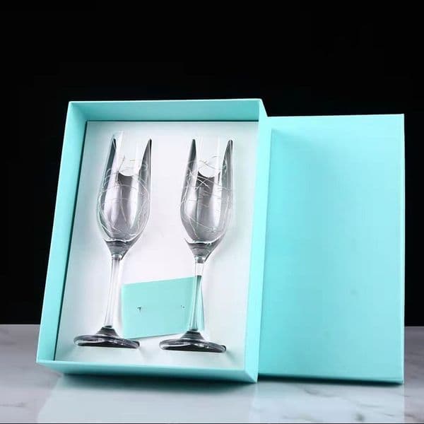 Luxurious Transparent Crystalline Stemware Duo Ideal for Special Occasions