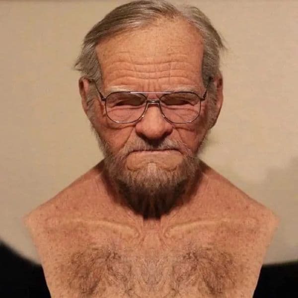 Designer Halloween Hot Mask gift set Headset Old Man Grandpa Face Wig Decoration 13