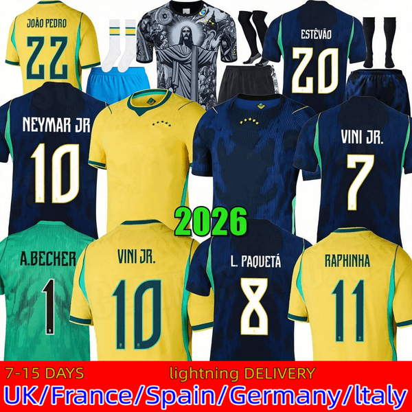 Brazil Soccer Jersey 2026 world cup brasil Football Shirt kit 26 27 RICHARLISON VINI JR NEYMAR JR MARQUINHOS RAPHINHA Men kids kit uniforms