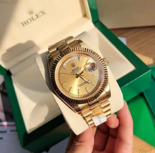 Designer rolexxx Rolex Diamond Watch moissanite With 2024 original box highquality luxury Watch Watches 41mm 18k Yellow Gold Movement Mens Automatic Mens G