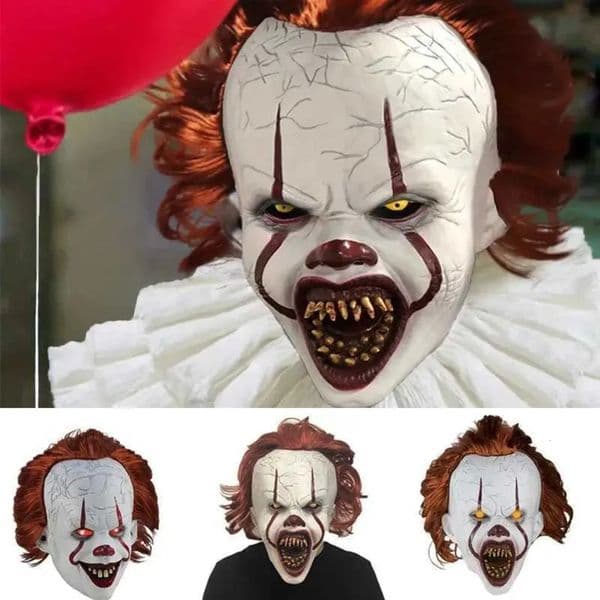 Designer Glowing Horror Clown Halloween Red Light Eyes Mask Adjustable Face Unisex Cosplay Mischief Carnival Party gift set Dress Up Props Decoration 13