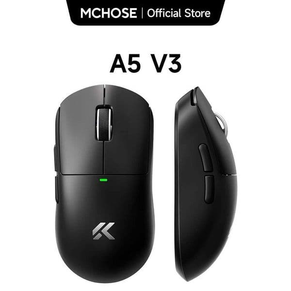 MCHOSE A5 V3 Ultralight 8K Wireless Ergonomic Gaming Mouse PAW3395 Sensor Tri-Mode 500mAh 56g TOPSPEED Wireless Technology S2647
