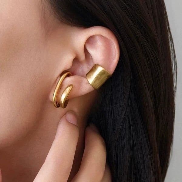 Fashion Retro Women Piercless Ear Clip Earring Classic Wide C Shape Trendy Earcuff Earrings Girl Gift Simple Daily Wear Jewelry 260408