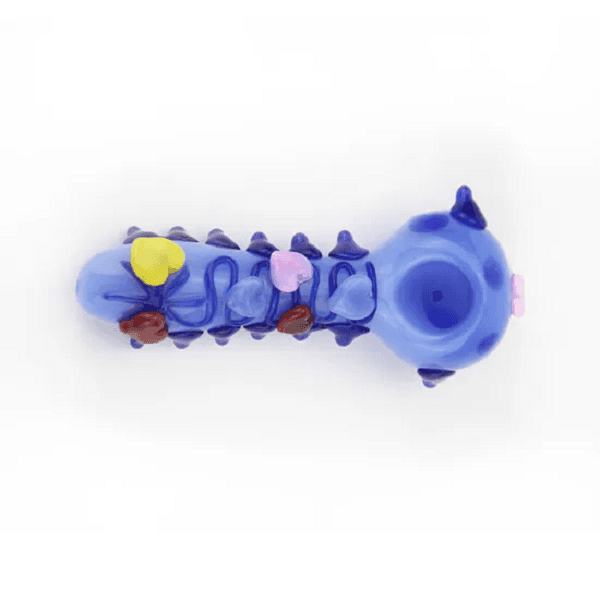 Wholesale Hearts Decoration purple Mini Glass Pipes Glass hand Smoking Pipe tobacco dry herb Spoon Pipe manufacture hand-blown