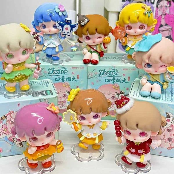 YOOIE Four Series Mini Blind Box Anime Figurine Desktop Decor Trendy Cute Doll Collectible Gift For GirlsT260408