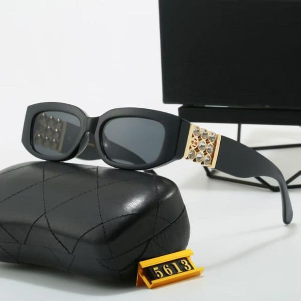 Fashion Pearl Studded Rectangle Sunglasses Set, 5 Pairs Stylish Narrow Frame Glasses for Club, Streetwear, Daily Wear with Case 5613