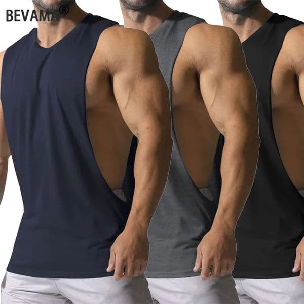 Summer Mens Fitness Tank Round Neck Bodybuilding Sleeveless Shirt Men Fashion Basketball Vest Quick Dry Loose Breathable Shirt 260408