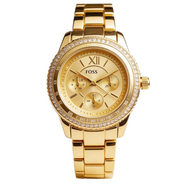 Fashion Full Brand Wrist Watches Women Ladies Girl 37mm Crystal Diamond Style Metal Steel Band Quartz Luxury FOSS Clock FO24