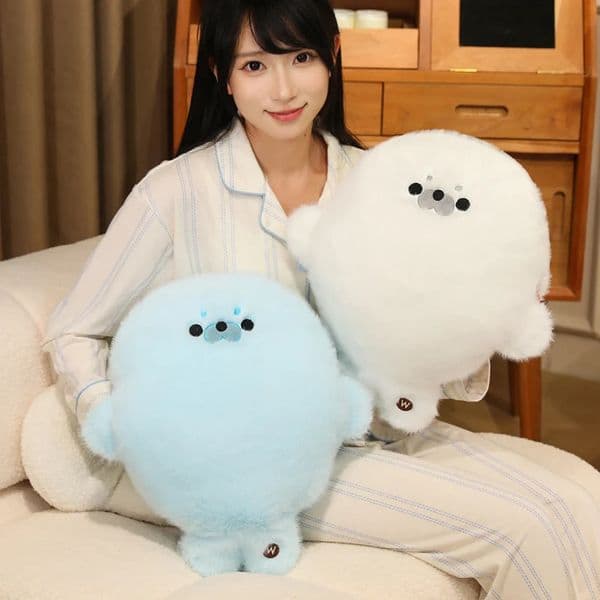 Chubby Cartoon Seal Plush Toys Cozy Soft Animal Hand Warmer Throw Pillow Office Nap Lovely Room Decor Xmas child Gift 260407