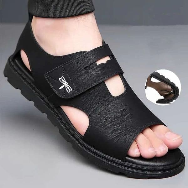 Mens Sandals Fashion Roman Sandals for Men Soft Bottom Comfortable Beach Shoes High Quality Leather Men Casual Shoes260407