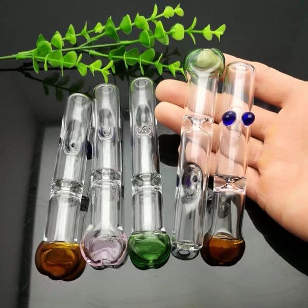Glass Pipes Smoking Hand-blown Beautifully Handcrafted Smoking Pipe Flat mouth filter glass suction nozzle
