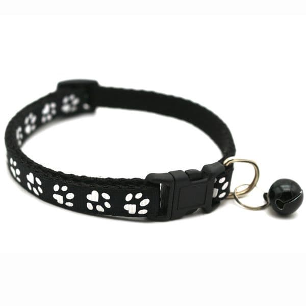 colorful designer Pet Patch Collar Dog Cat Collars Single Footprint Paw Print Bell Buckle harmesses golden retriever Puppy Reflective Nylon light husky