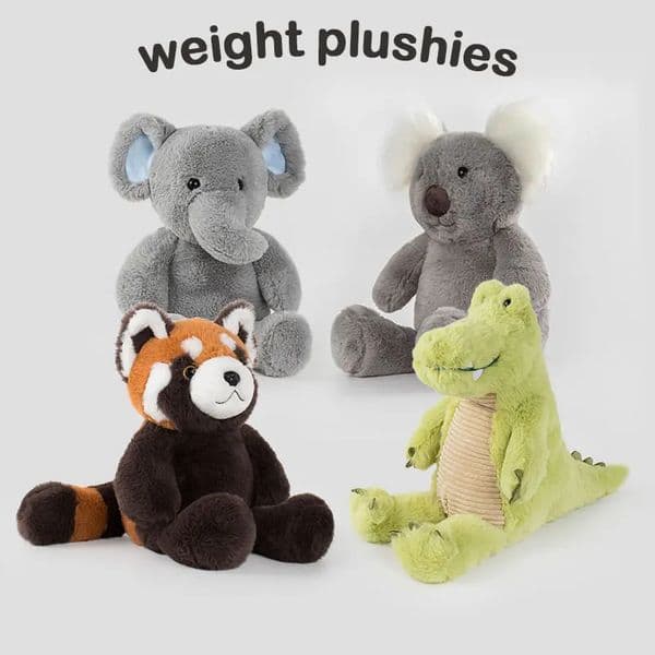 Sitting Raccoon Crocodiles Elephant Koala Weighted Stuffed Animals Plushie Cuddly Doll Appease Gift for Kids Adults 260407