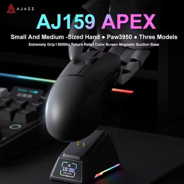 AJAZZ AJ159 APEX/AJ159PRO Wireless Gamer Mouse with RGB Magnetic Charging Base Lightweight AJ159P Gaming Mouse for PC Laptop S2647