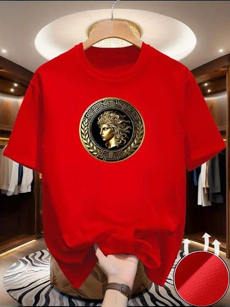 Mens Side face beauty print Tshirt Summer Outdoor Casual Sports Quick Drying Short Sleeve Top Europe Size Men Clothing for Son 260408BANJIA
