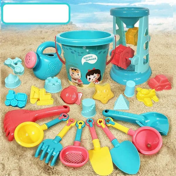 23PCS Summer Beach Set Toys For Kids Digging Sand Plastic Bucket Watering Bottle Shovels Children Water Game Tools 260407BY