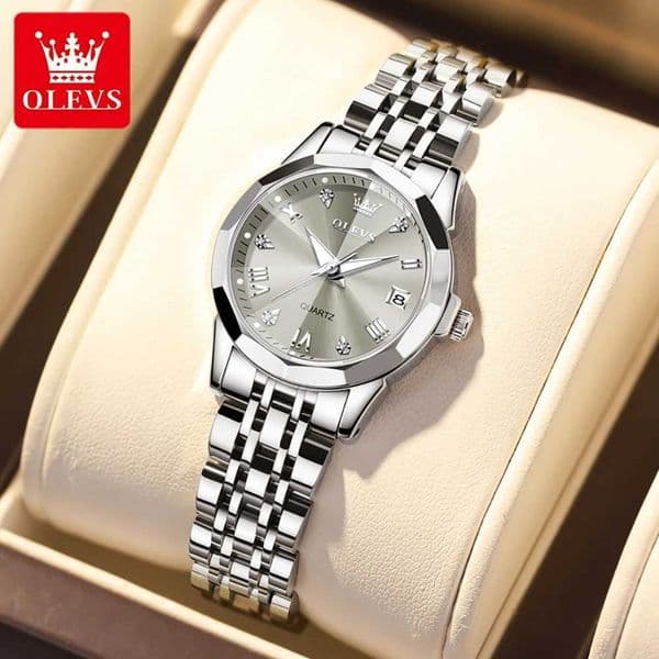 OLEVS 9931 Top Brand Elegant Womens Watches Rhombus Mirror Quartz Lady Wristwatch Diamond Stainless Fashion Waterproof H260408