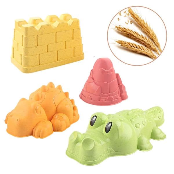 Summer beach toys play sand wheat straw material children castle dinosaur animal printing accessories 260407