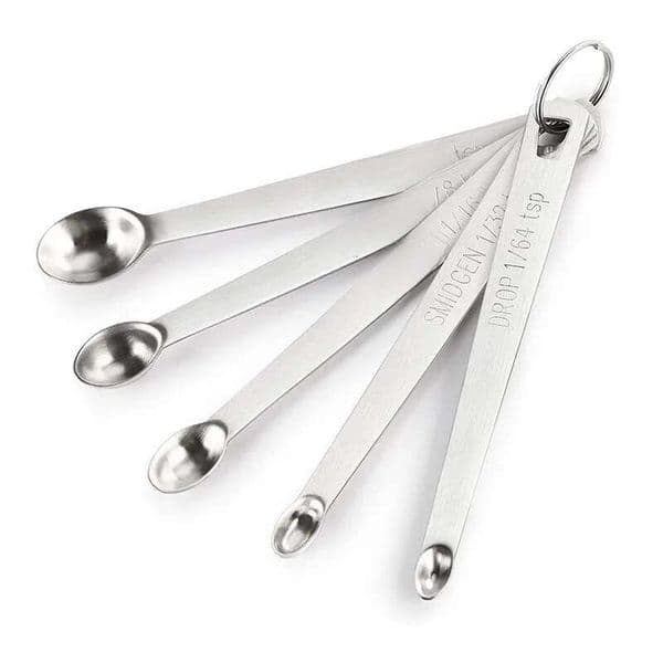 Stainless Steel Measuring Spoon Set Tool Mini Seasoning Spoons Keychain Portable Baking Supplies Hangable Household Kitchen Tools thumbnail 2