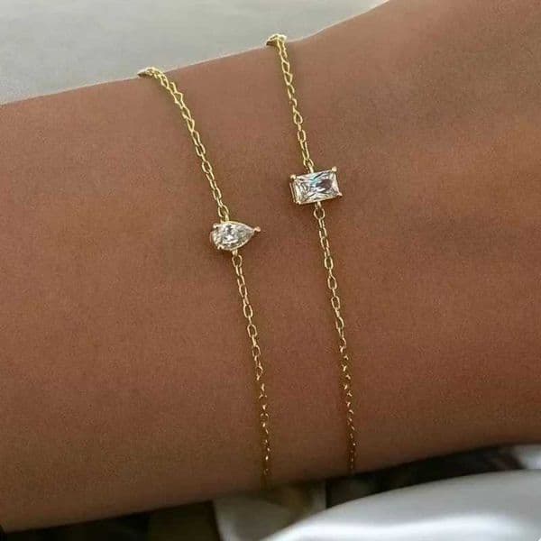 New Summer Stainless Steel Shinny White Zircon Chain s For Women Simple Party Jewelry Boho L260408