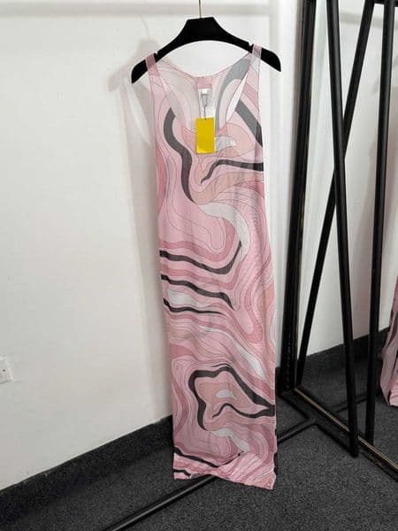 designer puccidress dress Irregular color-block print Body-hugging luxury dresses Slimming sheer mesh sleeveless clothes women